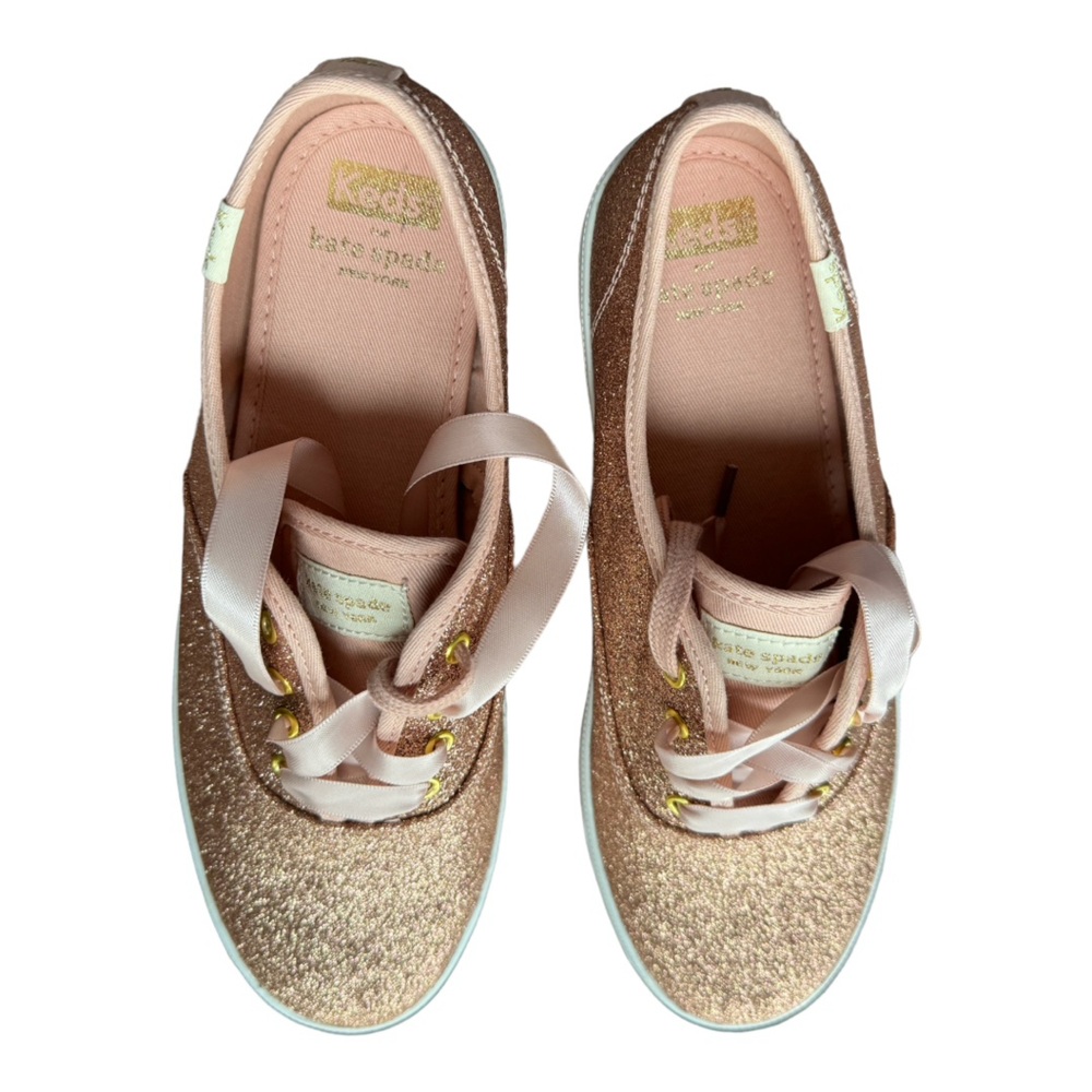Keds Kids X Kate Spade New York Champion Glitter Youth Sneakers . - Picture 2 of 9